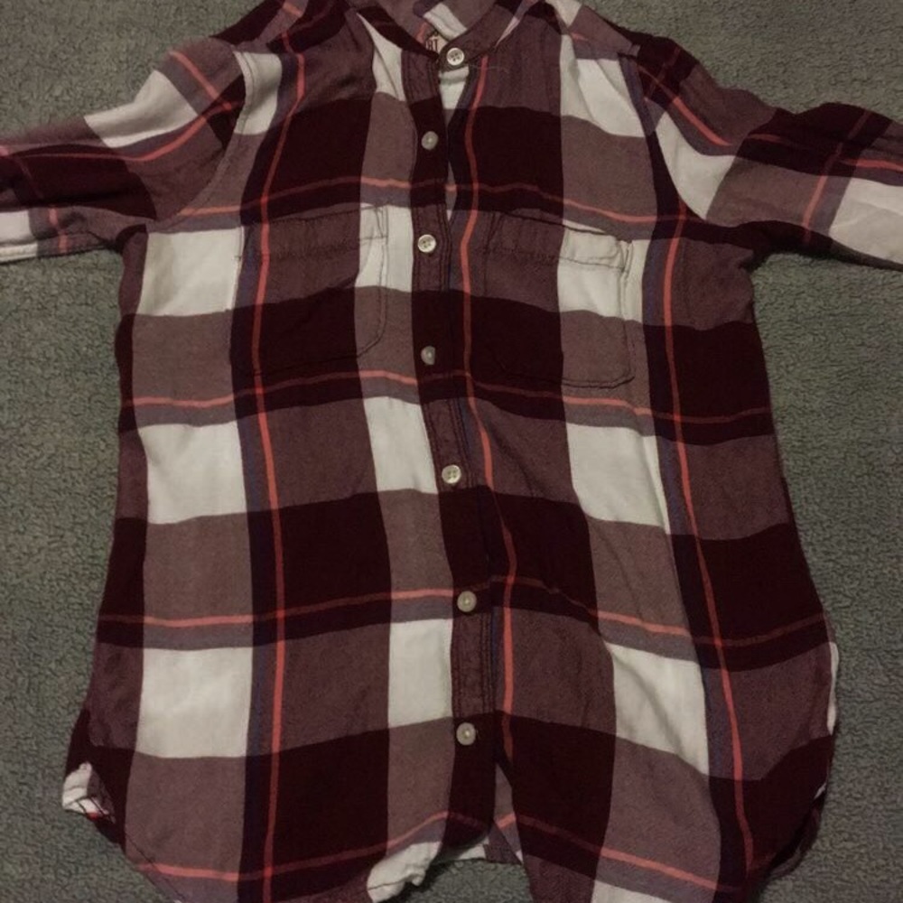 Maroon and White Flannel